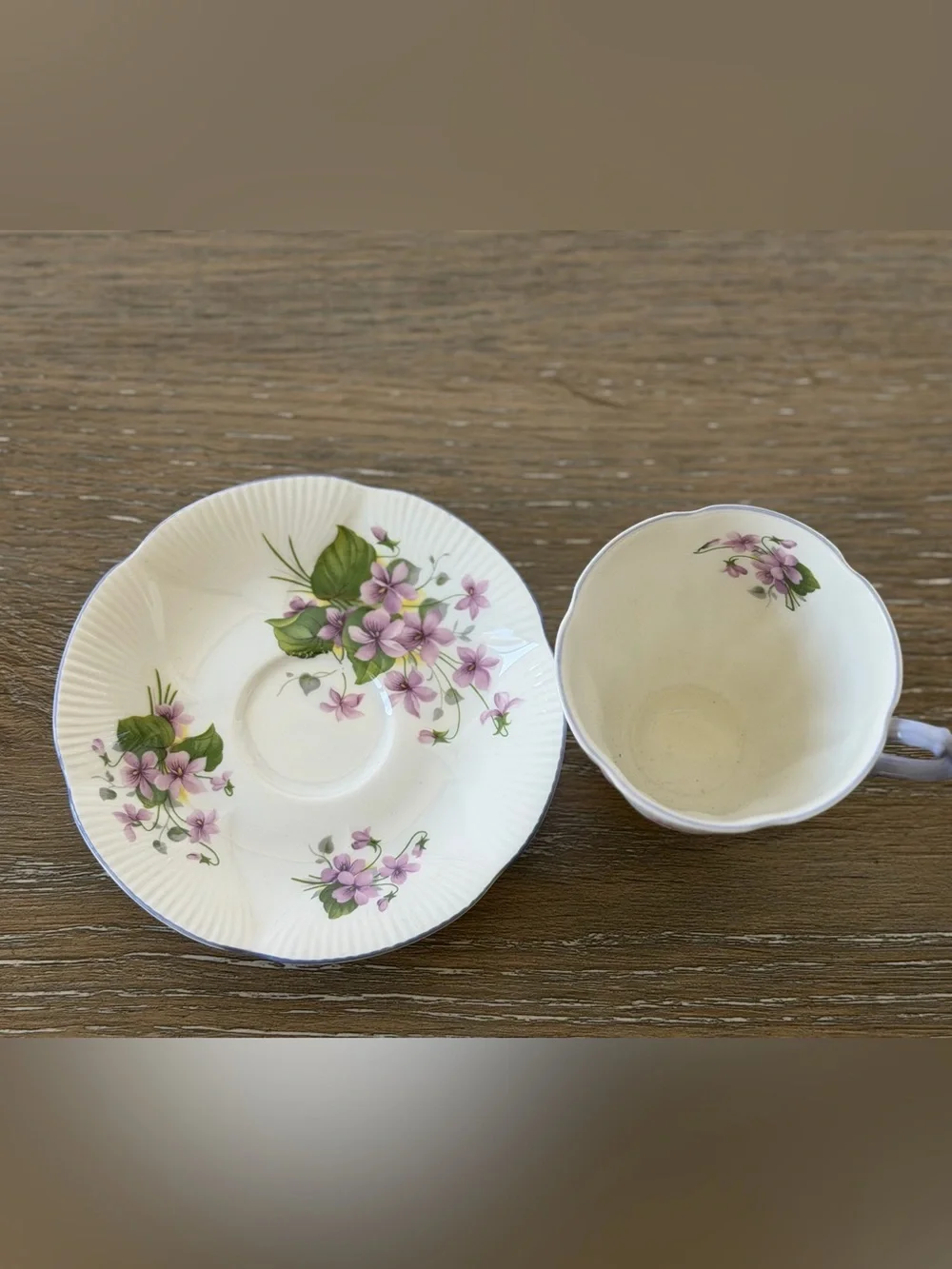 Royal Albert ~Purple Violets~ Teacup & Saucer , England, Bone China